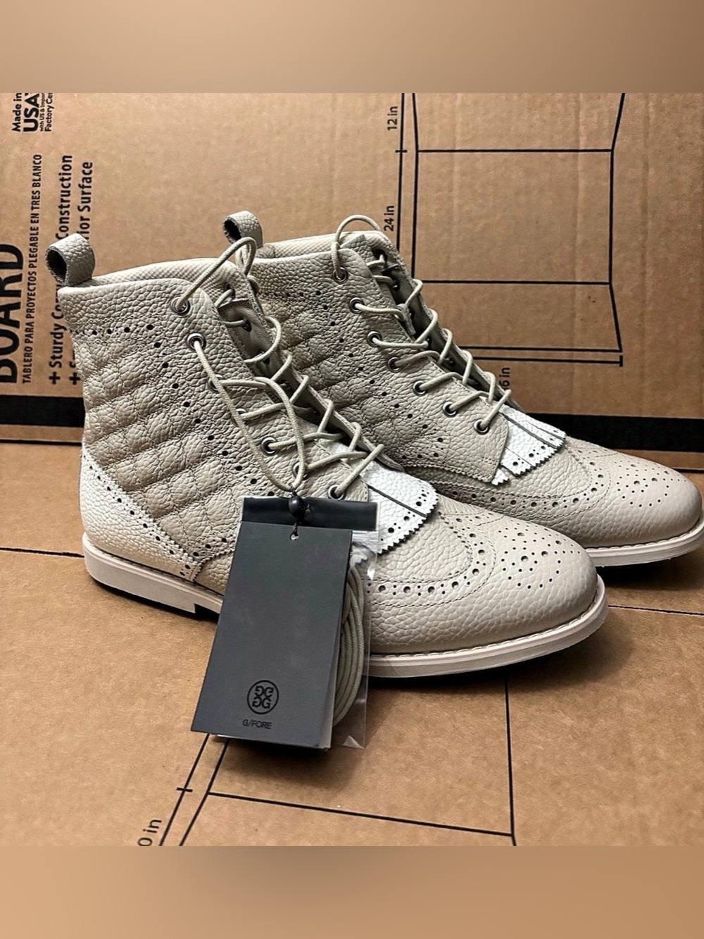 G/FORE WOMEN'S GALLIVANTER QUILTED PEBBLE LEATHER LUXE SOLE GOLF BOOT Size US 10